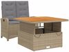 vidaXL 2-tlg. Garten-Essgruppe mit Kissen Beige Poly Rattan 3277367 Bild 2