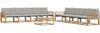vidaXL Outdoor-Sofagarnitur 9 pcs Weiß und Hellgrau 79 x 79 x 37 cm 3388537 Bild 2