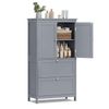 Vasagle Badezimmerschrank, Badschrank, Küchenschrank, Aufbewahrungsschrank mit 2 Türen und 2 Schubladen & verstellbare Ablage, MDF Taubengrau, 30 x 60 x 110 cm Bild 3