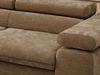 MKS Möbel 'Pablo L-Form' Ecksofa mit Schlaffunktion, verstellbare Kopfstützen, Braun, Schenille glatt, Visco Topper, Links Bild 5