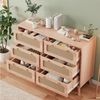 Furnishings Home Sideboard Schrank Kredenz Rattan Küchenschrank (1 tlg), Moderne 100cm breite, Rattan Schubladenfronten, vielseitig einsetzbar Bild 2