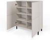 Kommode MASIMO 100 cmTürkommode, Stilvoll Wohnzimmer, Kommode mit vier Drehtüren, Push-to-Open, 8 Regale, Highboard, niedrige Füße - Farbe Kaschmir, 102 x 40 x 40 cm, Cashmere (Variante 2) Bild 4