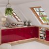 Küchenschrank für Dachschrägen R-Line Rot Hochglanz 60 cm ohne Schräge mit 3 Schubladen Vicco Bild 5