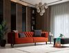 Sitzgruppe/Sofa Set - Wohnzimmergarnitur "Calluna" 3+3+1+1-Grau/Orange Bild 4