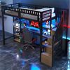 Ulife Hochbett Hochbett mit Schreibtisch, LED & USB (Eisenrahmen, ohne Matratze) Bild 2