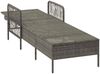 vidaXL Sonnenliege Grau und Marineblau 200 x 55 x 92 cm Poly-Rattan 365431 Bild 5