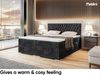 MEBLINI Boxspringbett DALIA 200x220 cm mit Bettkasten - H4/Schwarz Samt Polsterbett - Doppelbett mit Topper & Taschenfederkern-Matratze Bild 4