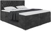 MEBLINI Boxspringbett DALIA 200x220 cm mit Bettkasten - H4/Schwarz Samt Polsterbett - Doppelbett mit Topper & Taschenfederkern-Matratze Bild 1