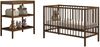 DINO Baby Set best. aus Babybett und Wickelregal, Buche massiv Farbe Nussbaum Bild 4