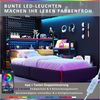 Celya Jugendbett Metallbett mit Stauraum und LED-Beleuchtung (Matratze nicht im Lieferumfang enthalten, mit 3 Schubladen, USB-Anschlüssen, Lochwand und Seitenregalen), ideal für Gamer, kleine Räume und platzsparende Einrichtung Bild 3