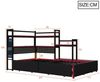 Celya Jugendbett Metallbett mit Stauraum und LED-Beleuchtung (Matratze nicht im Lieferumfang enthalten, mit 3 Schubladen, USB-Anschlüssen, Lochwand und Seitenregalen), ideal für Gamer, kleine Räume und platzsparende Einrichtung Bild 2