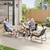 Woltu Gartenlounge-Set, (4-tlg), Gartenmöbel-Set, 1 Tisch & 1 Zweisitzer-Sofa & 2 Sessel, Wetterfest Bild 2