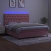 vidaXL Boxspringbett mit Matratze & LED Rosa 160x200 cm Samt 3136316 Bild 4
