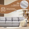 Modernes 4–5-Sitzer Sofa aus Leinen mit hoher Rückenlehne, Aufbewahrungstaschen & Lendenkissen,Komfort,Grau Bild 5