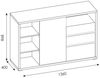 Lomadox Sideboard SELMA-129, in Eiche mit offenen Fächern, grifflose Türen und Schubkästen Bild 4
