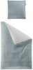 Irisette Wave Mako-Satin Bettwäsche 135x200 Wende blau silber Melange 8557-20 Bild 3