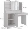 Schminktisch Sherry Weiß/Weiß Hochglanz 119.8 cm 3 Teile Vicco Bild 2