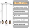Nettlife Pendelleuchte Vintage Schwarz Hängelampe mit 1/3/4 Rauchglas-Schirmen E27, Höhenverstellbar, LED wechselbar, Esstischlampe für Wohnzimmer Küche Bild 2