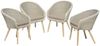 4x Garten Stuhl + Auflage Terrasse Stühle Essstuhl Akazie Holz Rattan Optik grau Bild 1