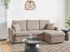 Eckschlafsofa 3-Sitzer NASSJO Kunstleinen Hellbraun mit Stauraum linksseitig Bild 3