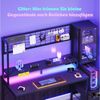 Furnicopia Gamingtisch Gamingtisch Computertisch, Schreibtisch 120/140cm mit LED-Beleuchtung (E-Sport-Tisch Typ I/L mit Monitorhalterung, 2 Schubladen + Glasvitrine, Steckdosen und USB-Anschlüssen, ergonomischer Computertisch, geeignet für Gaming und H... Bild 4