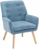 Vente-unique - SERINO Sessel Stoff Blau - B 68 cm x H 79 cm x L 65 cm Bild 2