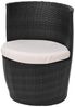 vidaXL 3-tlg. Bistro-Set mit Auflagen Poly Rattan Schwarz 43112 Bild 5