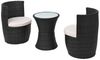 vidaXL 3-tlg. Bistro-Set mit Auflagen Poly Rattan Schwarz 43112 Bild 3