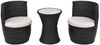 vidaXL 3-tlg. Bistro-Set mit Auflagen Poly Rattan Schwarz 43112 Bild 2