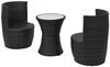 vidaXL 3-tlg. Bistro-Set mit Auflagen Poly Rattan Schwarz 43112 Bild 4