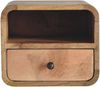 Flieks Schwebenachttisch aus Massivholz mit Schublade & offenem Regal, 30 x 25 x 25cm, Braun Bild 2