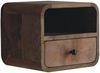 Flieks Schwebenachttisch aus Massivholz mit Schublade & offenem Regal, 30 x 25 x 25cm, Braun Bild 4