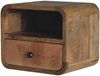 Flieks Schwebenachttisch aus Massivholz mit Schublade & offenem Regal, 30 x 25 x 25cm, Braun Bild 3
