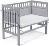 Fabimax 4681 'BASIC' Beistellbett grau, inkl. Matratze 'AIR' und Nestchen 'Würfel' grau