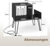 Beistelltisch mit Ladestation Plattenspielerständer mit Trennwänden Schwarz Bild 2