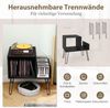 Beistelltisch mit Ladestation Plattenspielerständer mit Trennwänden Schwarz Bild 5