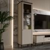 Stauraumvitrine >LACETTI< in Valencia Eiche Dekor / sandfarbig - 60,4x200,5x41,2 (BxHxT) Bild 2