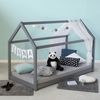 Kinderbett 80x160 cm mit Matratze Hausbett Grau Bodenbett Montessori Bett Holzbett Lattenrost Bild 2