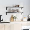 vidaXL Wandregale 2 Stk. 100x23,5 cm Schwarz Edelstahl 3214513 Bild 3