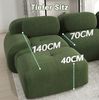 Ecksofa aus Cordstoff, modular & rahmenlos, 208x178x75 cm, grün Bild 5