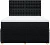 vidaXL Boxspringbett mit Matratze Schwarz 140x200 cm Stoff 3292095 Bild 4