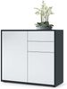 Vladon Sideboard Ben, Kommode mit 2 Türen und 2 Schubladen, Schwarz matt/Weiß matt (79 x 74 x 36 cm) Bild 5