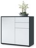 Vladon Sideboard Ben, Kommode mit 2 Türen und 2 Schubladen, Schwarz matt/Weiß matt (79 x 74 x 36 cm) Bild 4