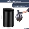 Sensor Mülleimer Küche 30L Schwarz - Automatik Bewegungssensor Klemmring | Smarter Abfalleimer mit Deckel Müllbehälter Kücheneimer Bild 3