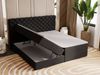 GRAINGOLD Bergamo Bett 140x200, Boxspringbett mit Bettkasten und Lattenrost, Velour-Stoff, Schwarz Bild 5