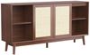 BlingBin Sideboard Kommode (1 St, mit 3 Schiebetüren aus echtem Rattan und 2 Schubladen), 155x38x80 cm, atmungsaktiv, stabil und vielseitig Bild 2