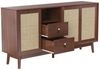 BlingBin Sideboard Kommode (1 St, mit 3 Schiebetüren aus echtem Rattan und 2 Schubladen), 155x38x80 cm, atmungsaktiv, stabil und vielseitig Bild 3