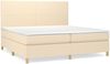 vidaXL Boxspringbett mit Matratze Creme 200x200 cm Stoff, Härtegrad: H2 [3142206] Bild 2