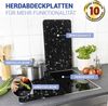 WENKO Herdabdeckplatte Universal Mod. Terrazzo, höhenverstellbar für alle Herdarten, Schneidebrett und Spritzschutz, Glas, 30x52 cm, 2-teilig Bild 2