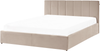 Bett mit Stauraum DREUX Samtstoff Taupe 160 x 200 cm Bild 5